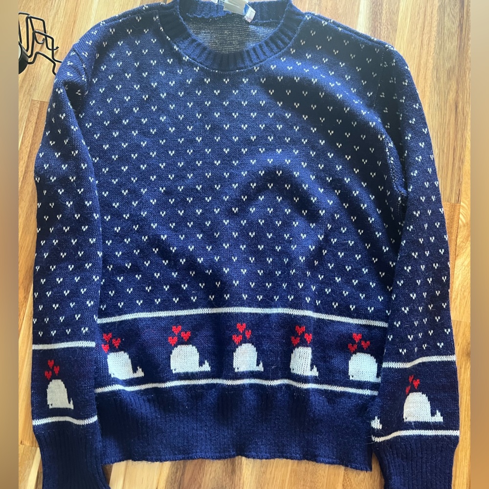 EUC Vintage Whale Love Crew Neck Sweater XS